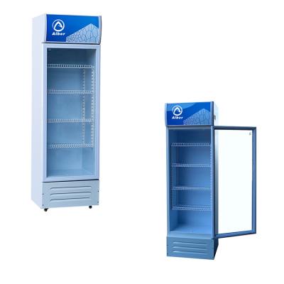 China Single-Temperature Supermarket Commercial Vertical Freezers Beverage Display With Glass Door Frost for sale