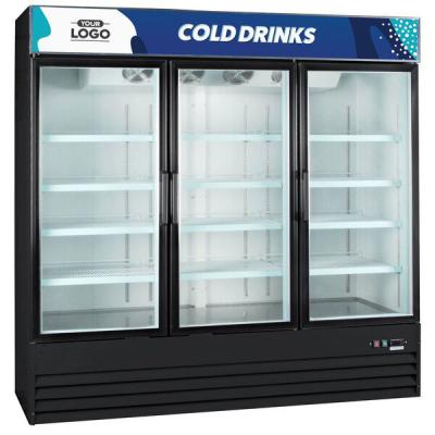 China Customlzable Commercial Supermarket Vertical Plug In Right Glass Door Energy Beverage Display Cold Fridge Freezer for sale