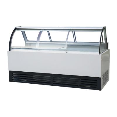 China 2022 Single-temperature New Arrival Meat Display Supermarket Meat Showcase Colder Transparent Freezer for sale