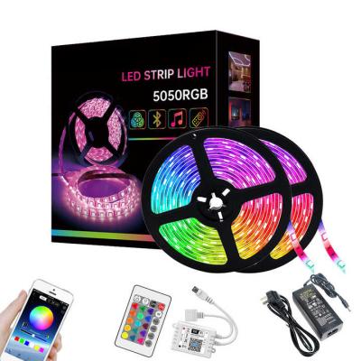 China 12v TV background light 5m music 10m residential smart wifi remote control flexible strip light SMD 5050 kit SMD 5050 LED RGB LED APP for sale