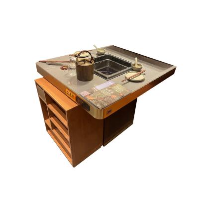 China modern commercial hot teppanyaki table pot table korean style restaurant furniture chairs for sale