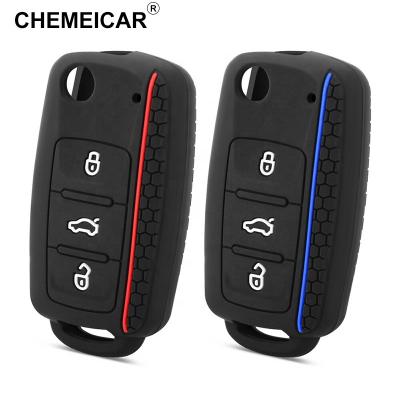 China Replace New Design Silicone Car Key Case Cover Skin Smart Car Key Case Silicon Car Key FOB Cover For VW GTI for sale