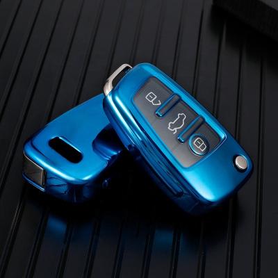 China Factory Supply Soft TPU Plastic Hot Sale Product Car Key Fob Cover Waterproof TPU Plated Key Case for sale