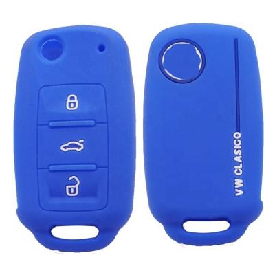 China Protect Car Key Silicone 3 Buttons Key Case Cover For VW Volkswagen Polo Passat Golf Jetta Skoda for sale