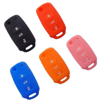 China Protect Remote Flip Key Fob Silicone Cover Car Key Silicone Case For VW Cart Beetle Jetta Passat Bora Golf for sale