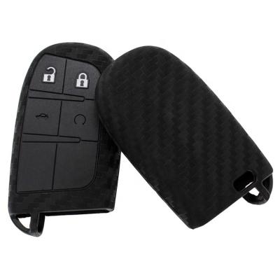 China TPU Carbon Fiber Look Silicone Key Cover FOB Case For Jeep Grand Cherokee Compass Chrysler 300 200 2500 3500 Dodge Ram 2011-2018 for sale