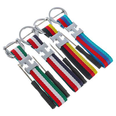 China Wholesale Universal Car Keychains H Pendant Loop Ring Decoration Braided Rope Eco - Friendly for sale