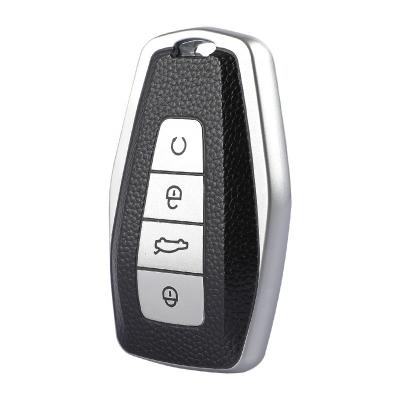 China TPU+Factory Price TPU Real Genuine Leather Car Key Soft Remote Cover For Geely for sale