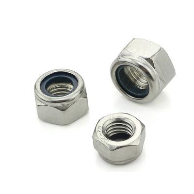 China Heavy Industry SS304 SS316 Stainless Steel Metal Hex Lock Nut Nylon Type for sale