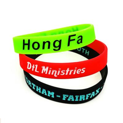 China 2021 Cheap Activities 2021 Logo Debossed Color Filled Silicone Events.promotion Wristband Promotional Custom Wristband For Events for sale