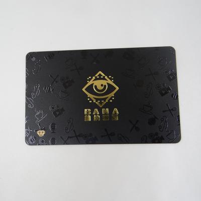 China Waterproof / Waterproof Matt Black NFC RFID Plastic PVC Card with Gold / Silver Foil Stamping and UV Spot for sale