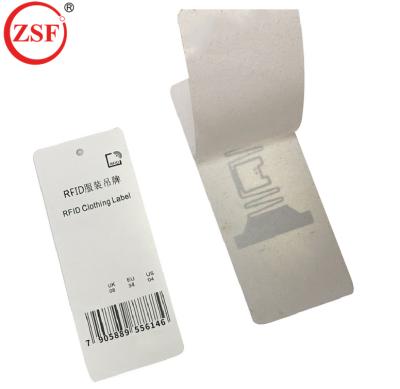 China Eco-friendly 860-960mhz Garment Clothing UHF RFID Anti-theft Clothing Hang Tag for sale