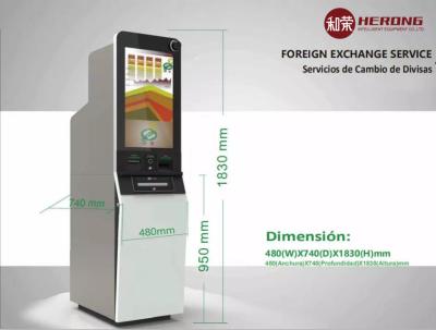 China Fully Automatic Self Service Currency Exchange Machine Left Right Multimedia Speaker for sale