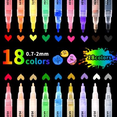 China Luminous Colors Touch 18 Color Permanent Acrylic Paint Marker Pen Water Based Luminous Marker Pen DIY Permanent Craft Coclors for sale