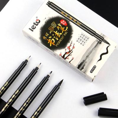 China Hot Selling Black Calligraphy Brush Pen Smooth Writing Amazon With Imported Seed for sale