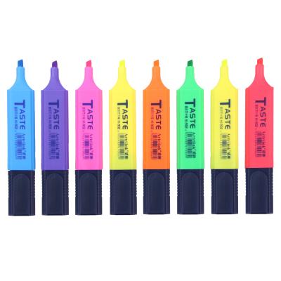 China Multi Colors Choose Highlighter Bar High Quality Colorful Fluorescent Pen 8 Colors Fluorescent Marker Pen for sale