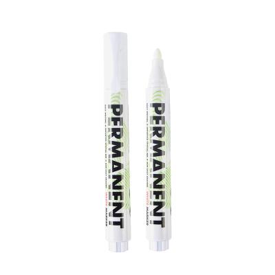 China Widely Used White Color Marker Pen Waterproof Permanent White Indelible Marker Pen for sale