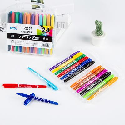 China Double Heads Use Set Of 8 Colors Not Easy To Fade Oily Ink Twin Markers Pen Double Ended for sale