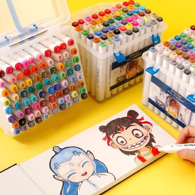 China Water Based Ink 36 Colors Art Markers Set Dual Headed Artist Sketch Drawing Marker Alcohol Based Pens for sale