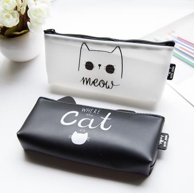 China Sweetly 4 Designs Style Cat Pattern Cute Pencil Bag Attractive PU School Pencil Case for Child for sale