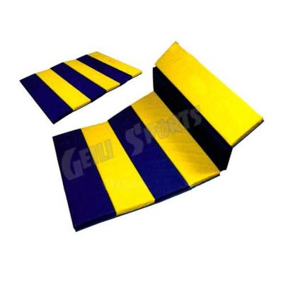 China eco-friendly pvc fabric & High Density Eco-friendly Exercise Sponge Gym Sponge Martial Art V4 Sponge Playmat Folding Gym Mat for sale