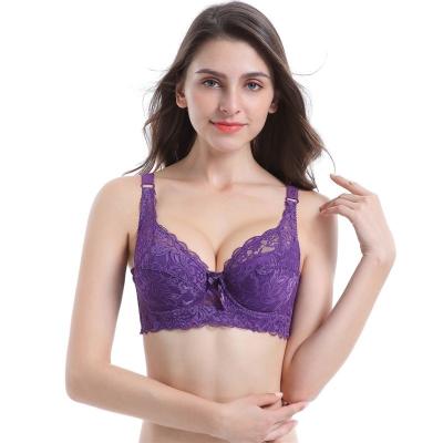 China Factory Wholesale Hot Selling Big Boobs Women Underwire One Piece Lace Up Adjustable Breathable Ladies Girls Sexy Women Plus Size Bra for sale