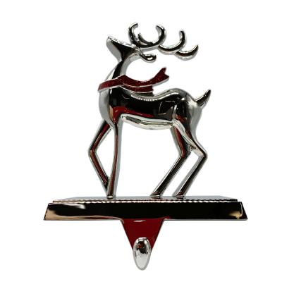 China 3D Decoration Factory Wholesale Price Christmas Collection Stocking Holder Reindeer Metal Home Christmas Stocking Holder For Festival for sale