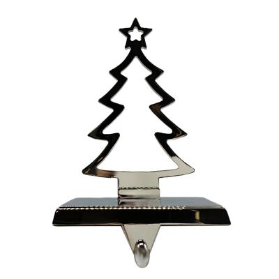 China Home Custom Metal Factory Decoration Xmas Tree Ornament Stand Silver Decorative Zinc Alloy Christmas Tree Storage Rack for sale