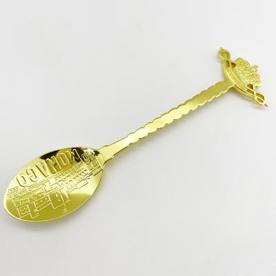 China High Quality Alloy Small Teaspoon Shape Shovel Tea Spoon For Wedding Favors Laser Bag Custom Metal Logo for sale