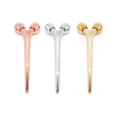 China Healthy Slim Facial Gold Eye Lift Stick Beauty Metal Face Roller Instrument Home Slim Massager Neck Massager for sale