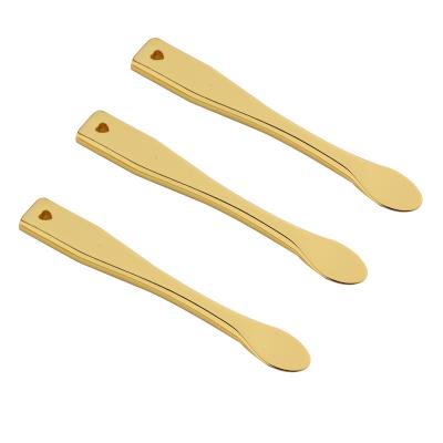 China High Quality Metal Beauty Tool Cream Spoon Eye Massage Cream In Spoon Cosmetics Packaging Spoon Gold Plated Not To Fade Mask Spoon for sale