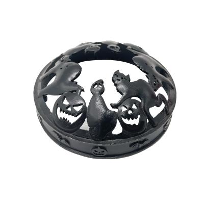 China Wholesale Custom Home Decoration Halloween Candle Props Jar Spoon Lid Personalize Metal Candle Cover for sale