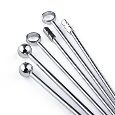 China Stocked Cocktail Pick Stainless Steel Fruit Sticks Bar Mixing Tools Drink Stir Sticks for sale