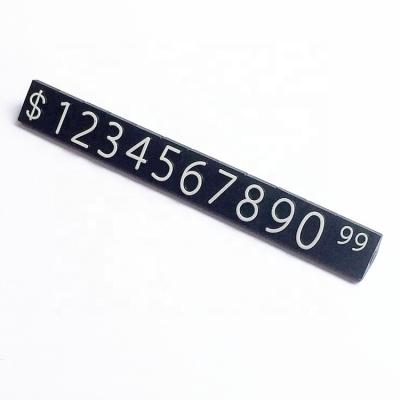 China Plastic Jewelery Price Tag Yen Dollar GBP Currency Euro Digital Display Numbers Price Band Pricing Cubes For Watch Jewelry Store 0.7*1CM for sale