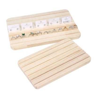 China Wholesale Simple Modern Luxury Wood Set High End Card Rings Earrings Jewelry Display Pendant Card Holder For Store for sale