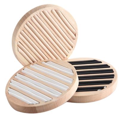 China Simple Modern Retail Wooden Bracelet Ring Necklace Jewelry Display Tray Rack Pendant Shelf Rack Set For Stackable Drawer Dresser for sale