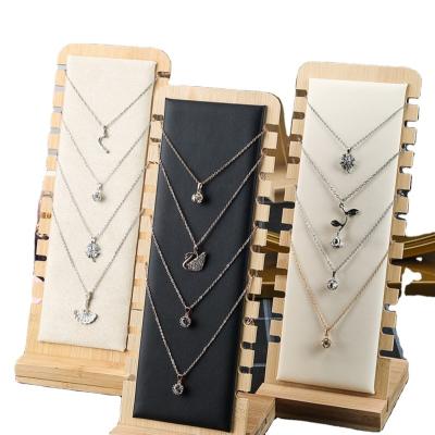 China Simple Modern Luxury Leather Jewelry Display Set For Showcase Necklace Bracelet Bangle Holder Jewelry Counter Display for sale