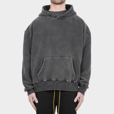 China Streetwear High Quality Custom Anti-pilling Cotton Washed Hoodie Men Vintage Oversized Blank Breathable Hoodie for sale