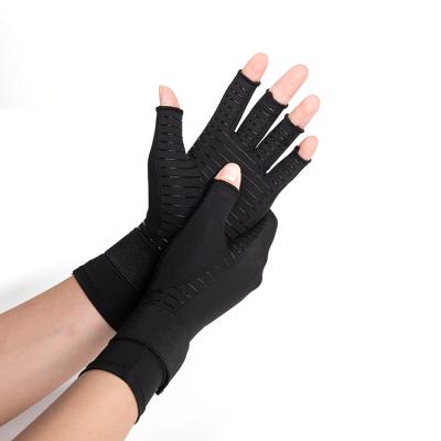 China Factory Professional Copper Full Finger / Half Finger Anti Arthritis Gloves For Women And Men for sale