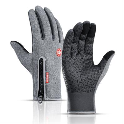 China Single Finger Full Winter Soccer Warm Outdoor Cycling Ski Fleece Windproof Waterproof Touch Screen Cycling Riding Gloves for sale