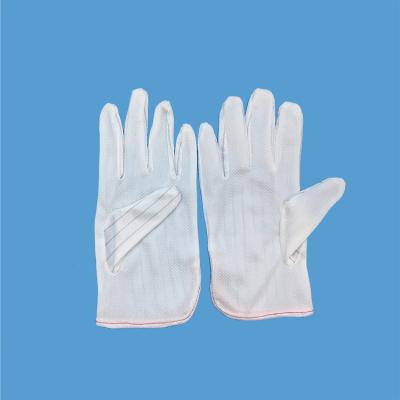 China Original Esd Cloth Full Finger Stock Anti Static PVC Dotted Electronic Gloves for sale