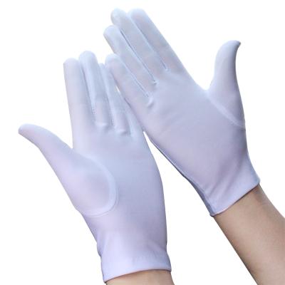 China Breathable White Polyester Full Length Gloves Party Formal Stretch Bridal Gloves For Women for sale