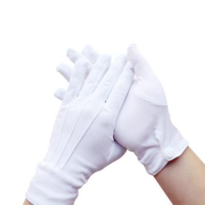 China High Quality Full Finger White Ceremonial Gloves White Short Finger Wrist Tag Gloves for sale