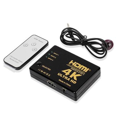 China 3 Left Video 4K HD-MI Multi Switch 3x1 Hub Switcher Box With IR Remote Control IH004D for sale