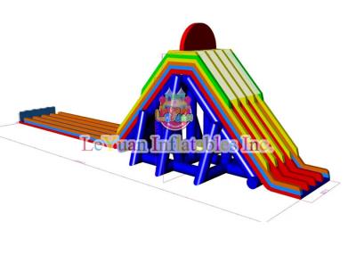 China Modifique el tobogán acuático gigante del color para requisitos particulares, tobogán acuático flotante inflable en venta