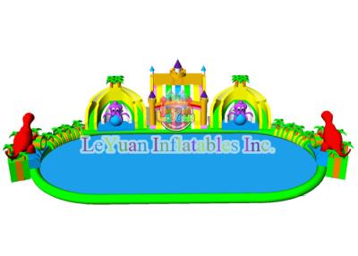 China Mobile Huge Inflatable Water Park / Outdoor Inflatable Swimming Pool Slides for sale