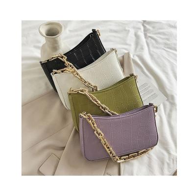 China Famous Fashion Brand Crocodile Pattern Bag For Women Fashion Shoulder Handbag Chic Chain Alligator Bags Below Armpit Purses for sale