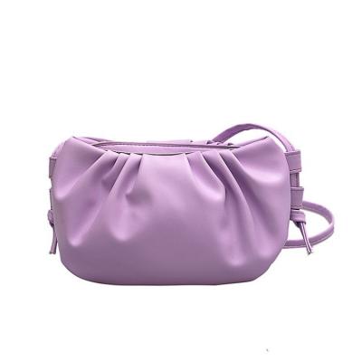 China 2020 Fashion Hot Selling Cross - Body Bag Solid Luxury Soft Leather Cute Girls Cloud Dumpling Bag for sale