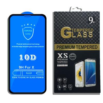 China Anti Scratch Full Coverage 10D Tempered Glass Screen Protector For iPhone 6 7 8 Plus X Max Xs for sale