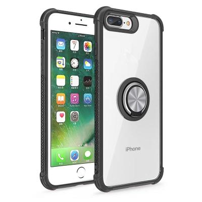 China Anti Hand Sweat Phone Case Making Wholesale Transparent Clear Magnetic Case With 360 To Rotate Ring Holder For iPhone X for sale